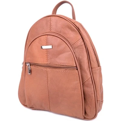 Image of Ladies/Womens Genuine Leather Travel/Work/Holiday Rucksack/Backpack Tan