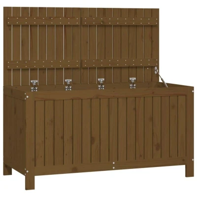 Image of vidaXL Garden Storage Box Honey Brown 121x55x64 cm Solid Wood Pine