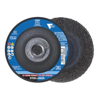 Image of PFERD Grinding Disc Pack of 10 CC Grind® Robust, 4 1/2&quot; x 5/8 11 SGP STEELOX VICTOGRAIN® Ceramic High Performance Abrasive for Aggressive Part 61154