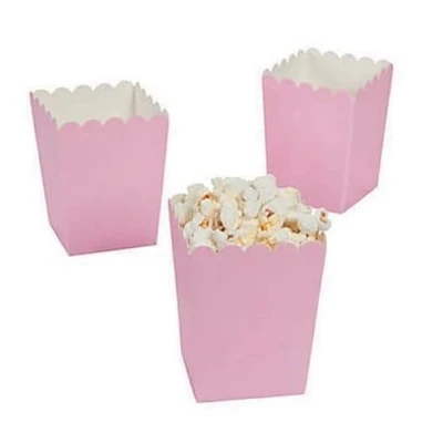 Image of Pack of 12 Light Pink Popcorn Boxes Party Box Favours