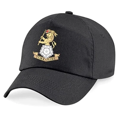 Image of PSave Yorkshire Regiment Insignia Embroidered Baseball Cap British Army Military Embroidery (Black)