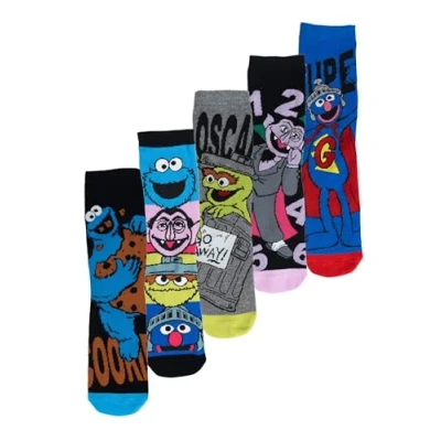 Image of United Labels Sesame Street Socks for Men Men&#039;s Trainer Stockings 40 45 (Pack of 5), multicoloured,