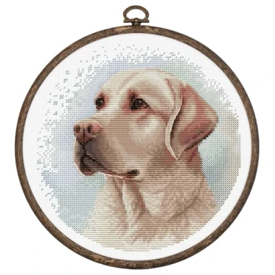 Image of Luca S Cross Stitch Kit with Hoop Included The Labrador, BC211, Counted for Adults, Needlecraft and Embroidery