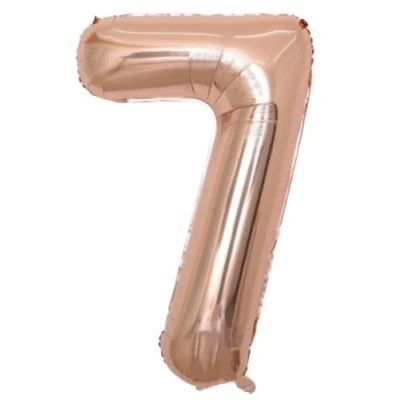 Image of Rose Gold Number 7 Large Helium Foil Balloon Birthday Party Wedding Anniversary Decoration 101cm