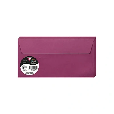 Image of Clairefontaine Ref 5765C Pollen Adhesive Envelopes (Pack of 20) DL Sized, 120gsm Paper, Printer Compatible, Acid Free, Strip for Easy Seal Raspberry