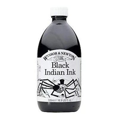 Image of Winsor &amp; Newton W&amp;N INK 500ML BLACK (INDIAN), Resin