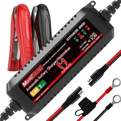 Image of MOTOPOWER MP00207A 12V 2Amp Automatic Battery Charger for Lithium Ion Batteries