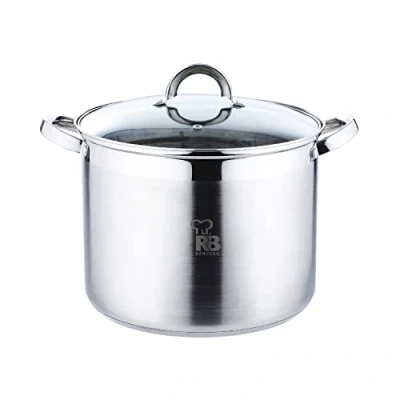 Image of Renberg Alexander Pot stainless steel glass lid 26x19 cm 9.5l suitable for induction