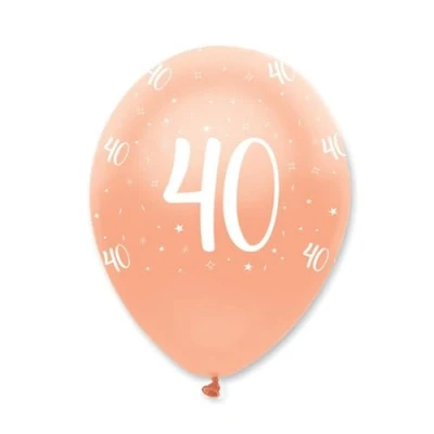 Image of Creative party rose gold Balloons, 6 40th birthday decorations, premium RB350