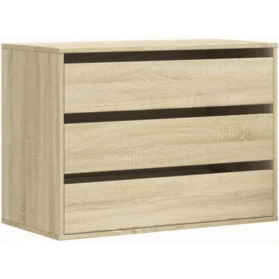 Image of vidaXL Corner Chest of Drawers Sonoma Oak 80x41x58 cm Engineered Wood