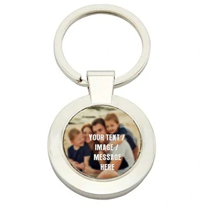 Image of Personalised with Your own Text/Image/Any Name Themed Funny Metal Key Ring (Round)