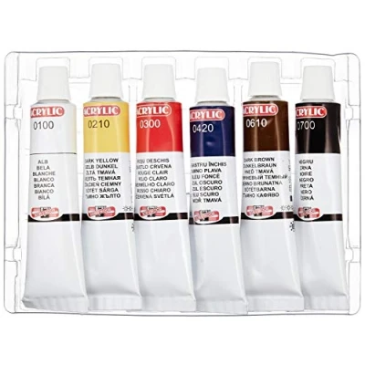 Image of KOH I NOOR 016270100000 16 ml Set of Acrylic Colour Paint (Pack 6)