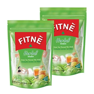 Image of FITNE Green Tea Herbal Honey Lemon With Garcinia Senna Infusion Gentle Detox Cleanse High Antioxidant No Calories Stevia Sweetener, 60 Bags