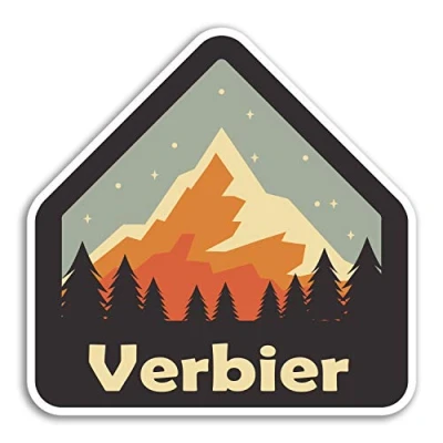 Image of 2 x 10cm Verbier Switzerland Vinyl Stickers Travel Fun Sticker Luggage #33093 (10cm Wide)