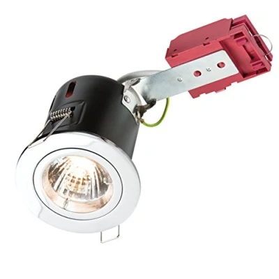 Image of KnightsBridge GU10 50W 230V LED Compatible IC Fire Rated Fixed Downlight Polished Chrome