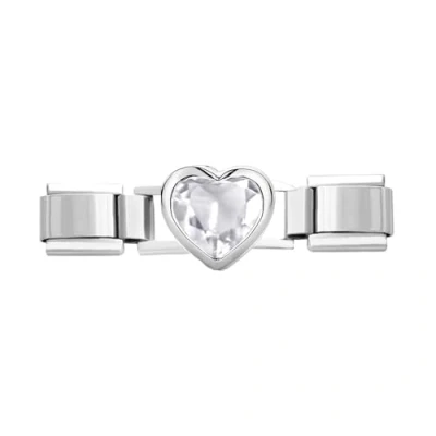 Image of Quiges Special 9mm Italian Style Charm Link Module Stainless Steel Heart for Bracelets