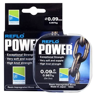 Image of Preston Innovations Reflo Power Mono Monofilament Line 100m Fishing (11lb 0.24mm)