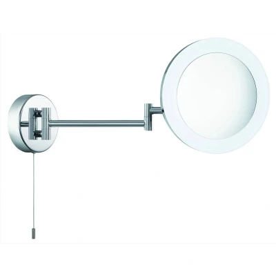 Image of LED Swing Arm Magnifying Bathroom Mirror Chrome IP44