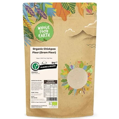 Image of Wholefood Earth Organic Chickpea Flour (Gram Flour) 2 kg Vegan GMO Free High Fibre Certified