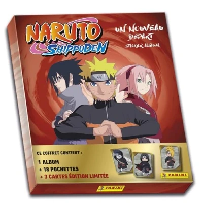 Image of Panini Naruto Shippuden 004628MCOUAFC 2 Box of 1 Album + 18 Sleeves 3 Cards Limited Edition