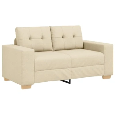 Image of vidaXL Cream Loveseat Sofa 120 cm Fabric