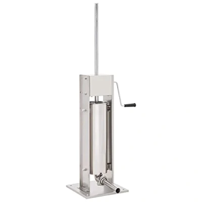 Image of vidaXL Manual Sausage Stuffer, 7L Capacity, Stainless Steel with 3 Filling Tubes for Various Sizes, Durable 2 Speed Gearbox, Easy to Clean and Transport
