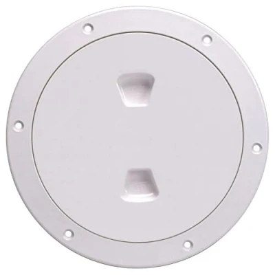 Image of Beckson DP60 W Screw Out Deck Plate (White), 1 Pack