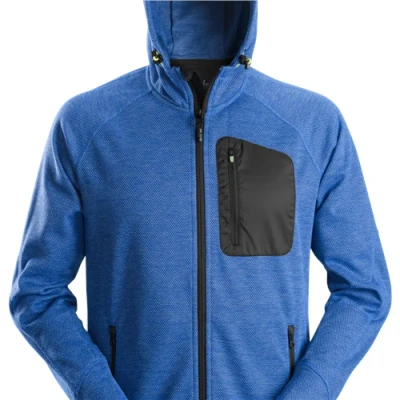 Image of Snickers FlexiWork Fleece Hoodie True Blue/Black XXXL