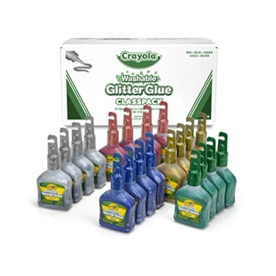 Image of Crayola 69 0200 Washable Glitter Glue Classpack, Red, Blue, Green, Gold, Silver