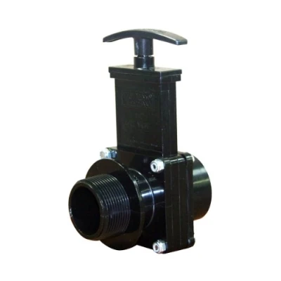 Image of Valterra 7108 ABS Gate Valve, Black, 1 1/2&quot; FPT x MPT