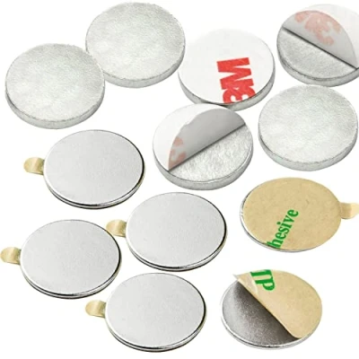 Image of vasalat Flat Disc Magnet, Magnets with Metal Discs, Self Adhesive, Round Magnet Diameter 15 mm, Neodymium Nickel
