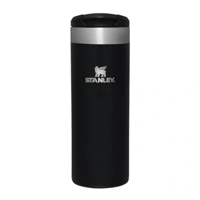 Image of Stanley Aerolight Transit Travel Mug 0.47L Keeps 6 Hours Hot 8 Cold Dishwasher Safe Leakproof Car Cup Holder Compatible Thermal Coffee Black Metallic