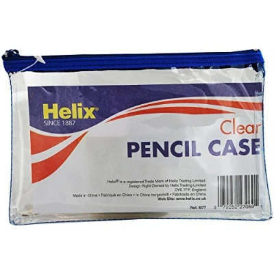 Image of Helix Pencil Case PVC Coloured Zip 200x125mm Ref M77040