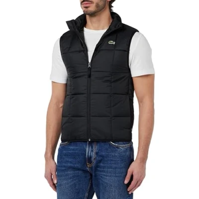 Image of Lacoste Men&#039;s BH1585 Sleeveless Jacket, Noir/Noir, L