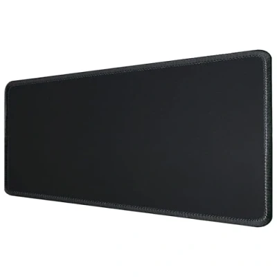 Image of Silent Monsters Mouse Mat Size XX Large 900 x 400 mm, Pad Design: Black, Stitched Edges, Mousemat for Office and Gaming, Mousepad Non Slip Rubber Base, Desk XXL