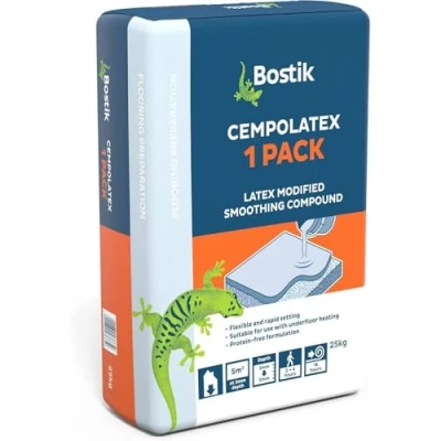 Image of Bostik Cempolatex 1 Pack, Latex Modified Smoothing Compound, Colour: Grey, 25kg