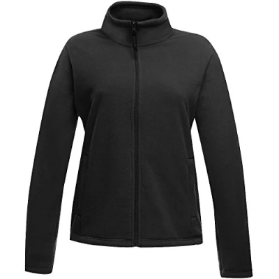 Image of Regatta TRF565 80008L Women&#039;s Micro Full Zip Fleece Jacket, Black, Size 8