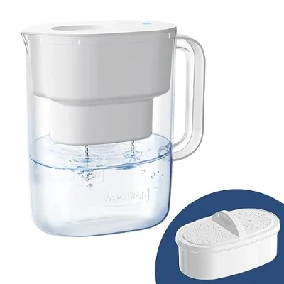 Image of Waterdrop Lucid Water Purifier Filter Jug with 1x90 Days Filter, 3.5L, Reduces Fluoride, Chlorine and More, NSF Certified, BPA Free, White (Replacement Filter: WD PF 01A Plus)