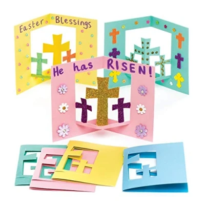 Image of Baker Ross Cross Pop Out Cards Pack of 8, Easter Crafts for Kids (AW293)