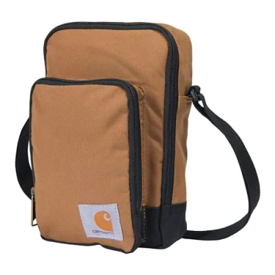 Image of Carhartt Unisex&#039;s Zip, Durable, Adjustable Zipper Closure, Essential Crossbody Bag Brown, One Size