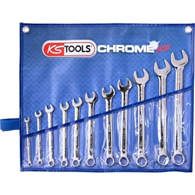 Image of KS Tools 518.3000 CHROMEplus Combination spanner set, offset, 11 pcs imperial