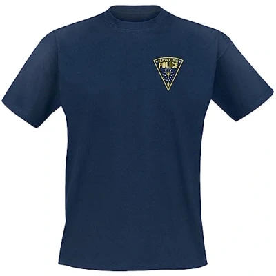 Image of Heroes Inc Stranger Things &#039;Hawkins Police Badge&#039; (Blue) T Shirt (xx Large)