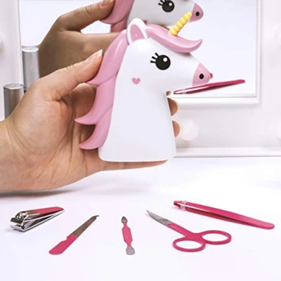 Image of Thumbs Up Unicorn Vanity Tool, Stainless Steel Alloy Steel, White/Pink, 11 X 12 3.5 cm