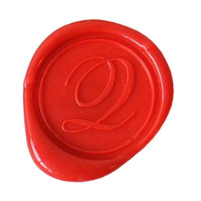 Image of Herbin 40317T Modern English Handwriting brass disc for sealing wax, letter Q
