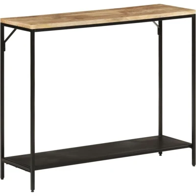 Image of vidaXL Console Table 90x30x75 cm Solid Rough Mango Wood and Iron