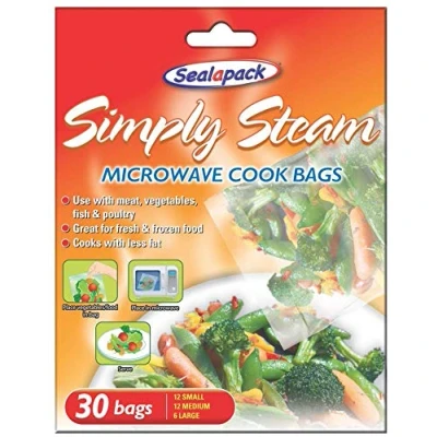 Image of Sealapack 90 x Microwave cook simply steam bags vegetables, meat, fish, poultry