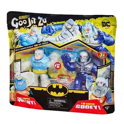 Image of Heroes of Goo Jit Zu Bandai Action Figure DC Pack 2 Figures Batman VS MR Freeze Multicolor CO41393