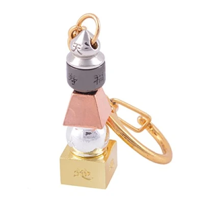 Image of juanxian Feng Shui 5 Element Pagoda Keychain W Free Mxsabrina Red String Bracelet SKU:W1101