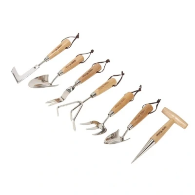Image of Draper Heritage Stainless Steel Garden Tool Set with Ash Handles (7 Piece)
