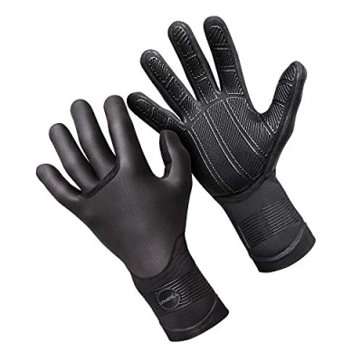 Image of ONeill Psycho 5MM Double Lined Neoprene Wetsuit Gloves Black Adults Unisex 100% Sealed Tacky grip Size S
